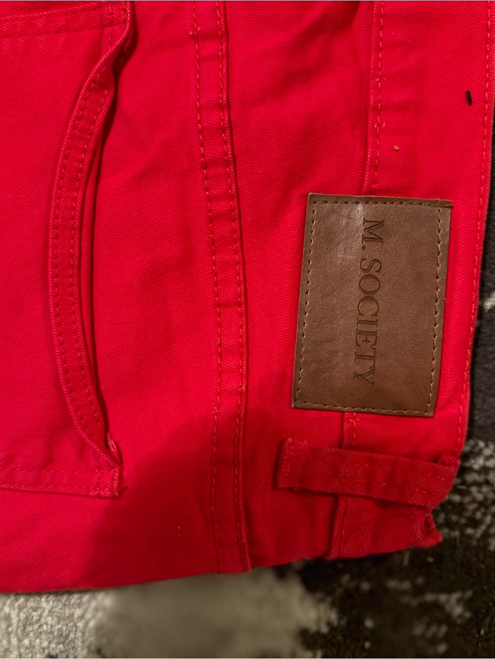 Society Men's Bright Red Slim Straight Jeans